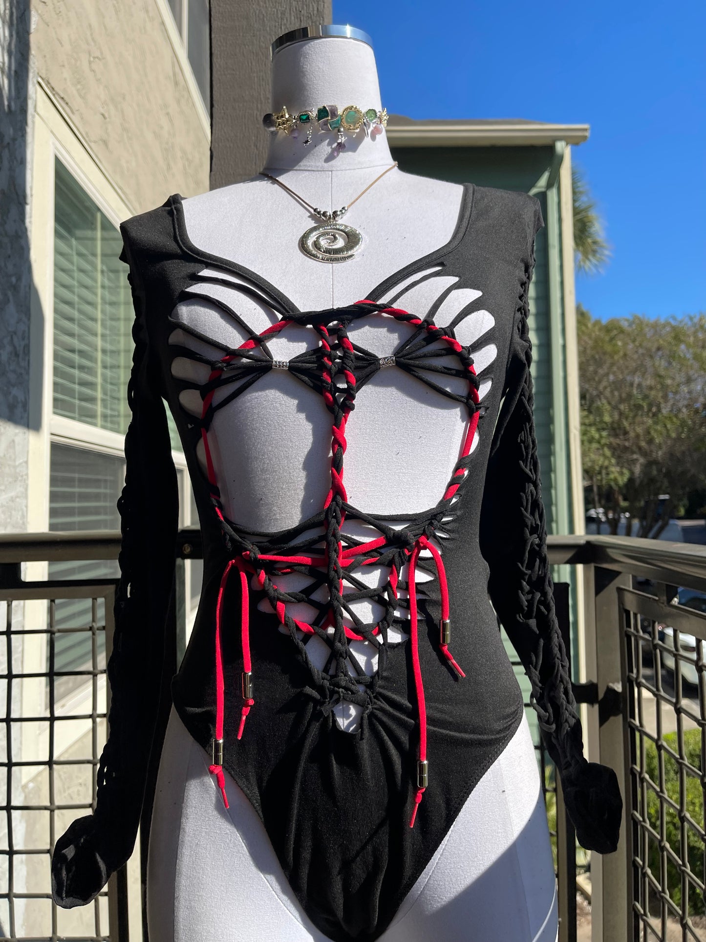 Red Lace Bodysuit (Ships Same Day)