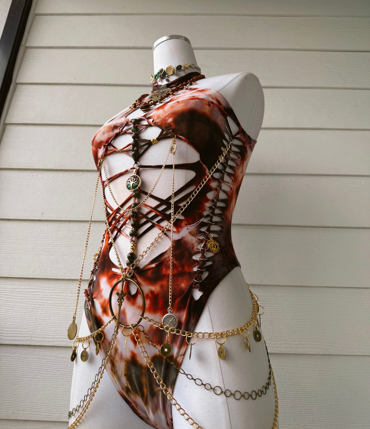 Mystic Temple Bodysuit (Ready To Ship) read description
