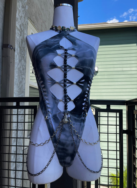 Diamond Siren Tie Dye Bodysuit (ᴍᴀᴅᴇ ᴛᴏ ᴏʀᴅᴇʀ)