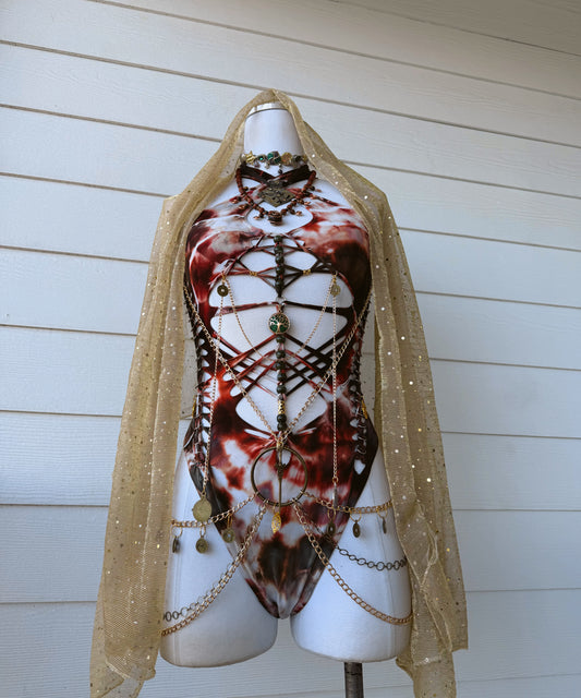 Mystic Temple Bodysuit (Ready To Ship) read description
