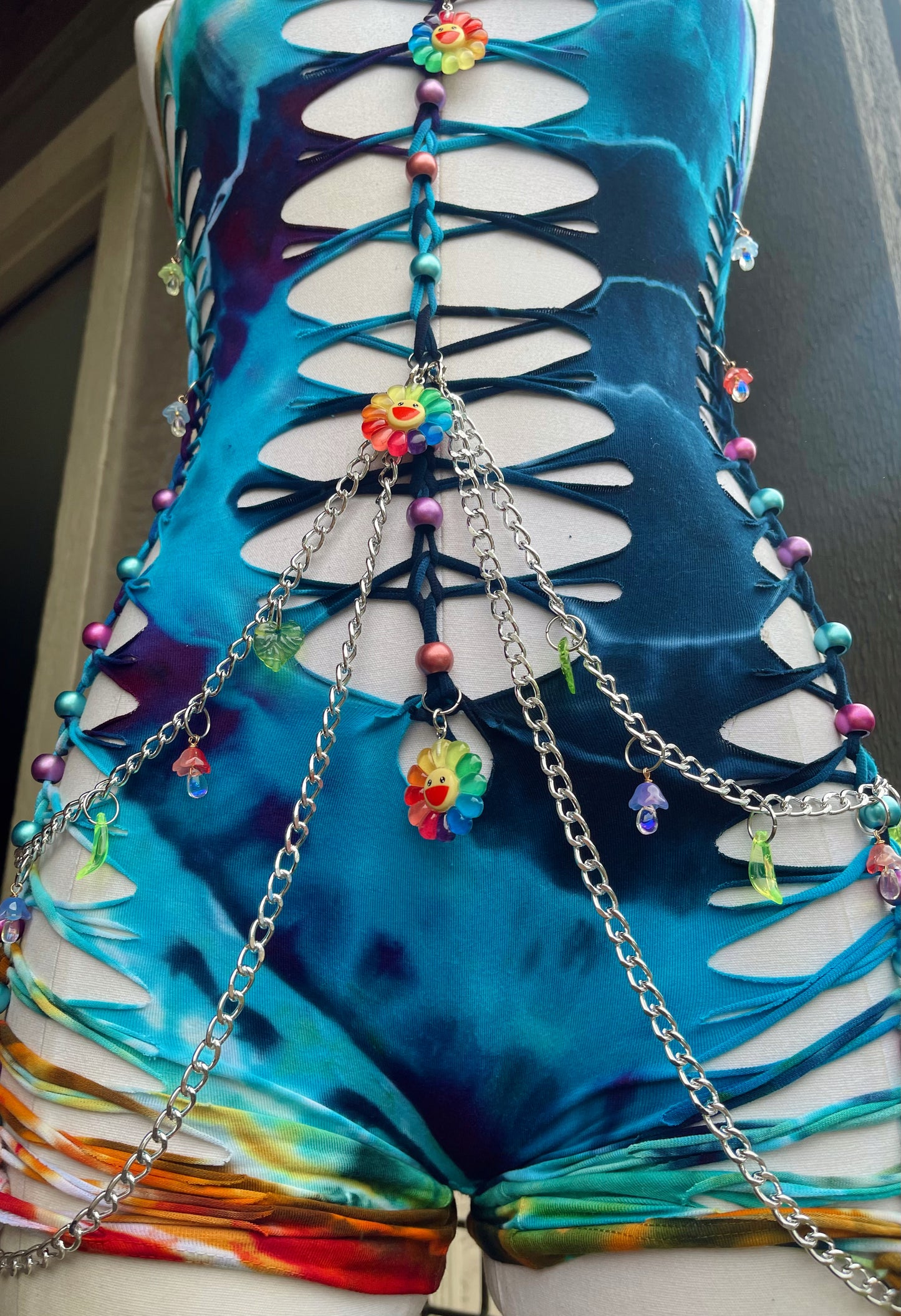 Electric Rainbow Tie Dye Romper (ᴍᴀᴅᴇ ᴛᴏ ᴏʀᴅᴇʀ)