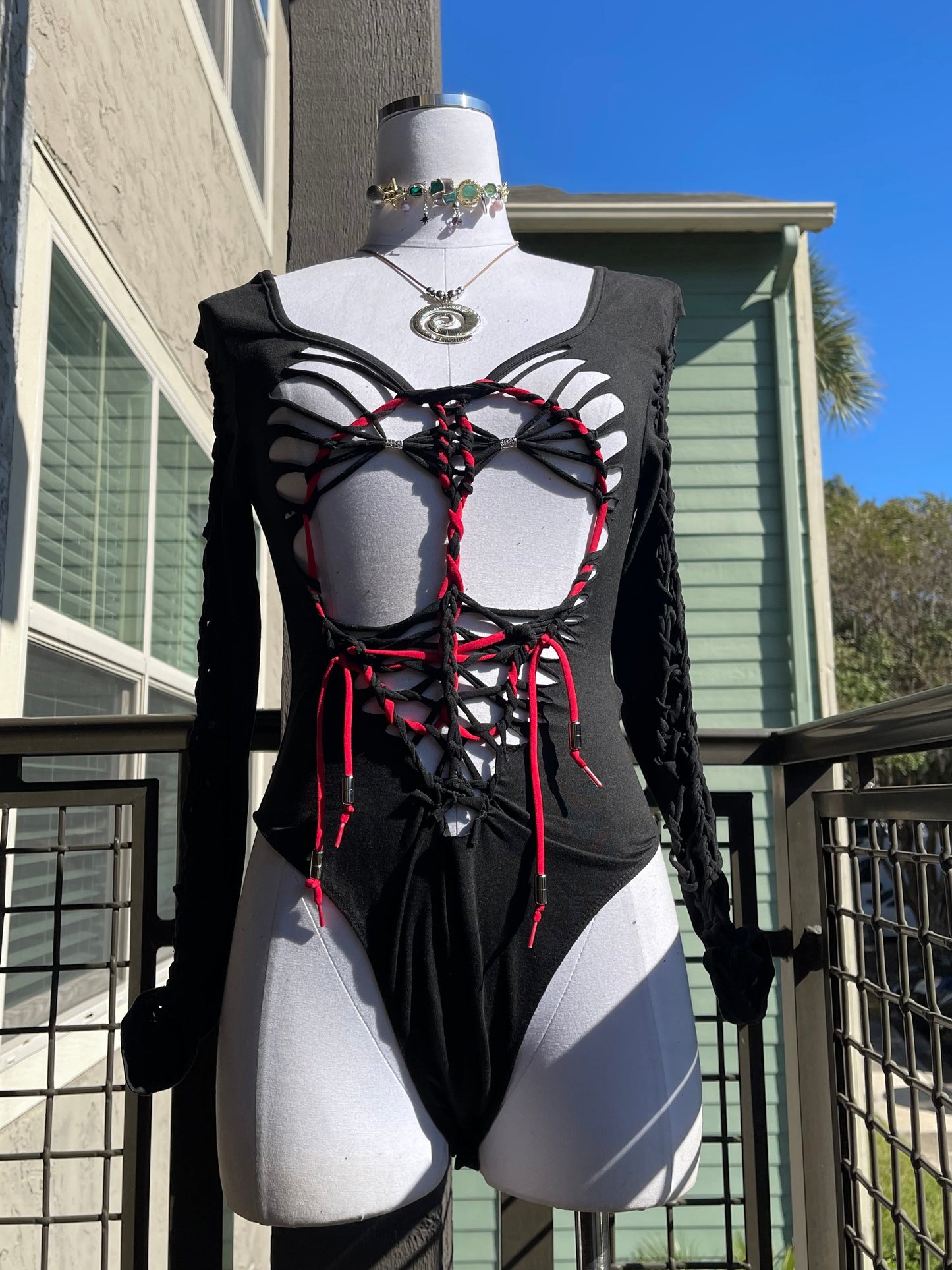 Red Lace Bodysuit (Ships Same Day)