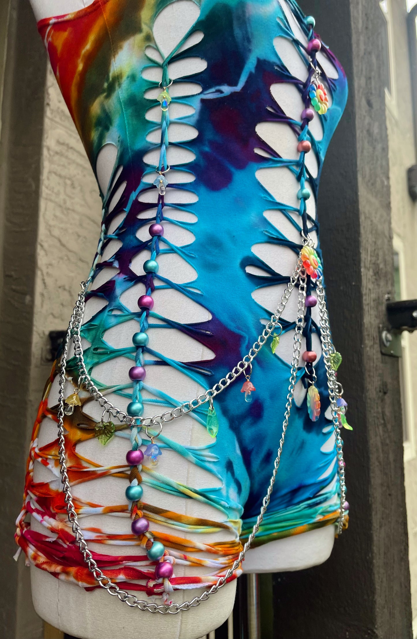 Electric Rainbow Tie Dye Romper (ᴍᴀᴅᴇ ᴛᴏ ᴏʀᴅᴇʀ)