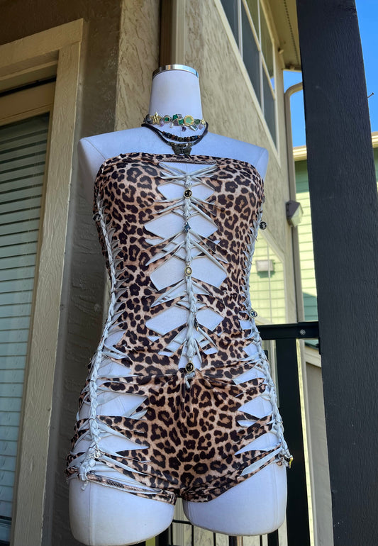 Wild Cheetah Tube Romper