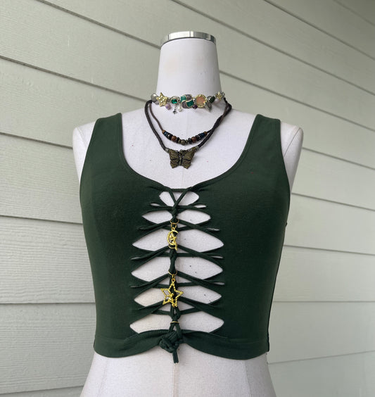 Olive Braided Tank Top (ᴍᴀᴅᴇ ᴛᴏ ᴏʀᴅᴇʀ)