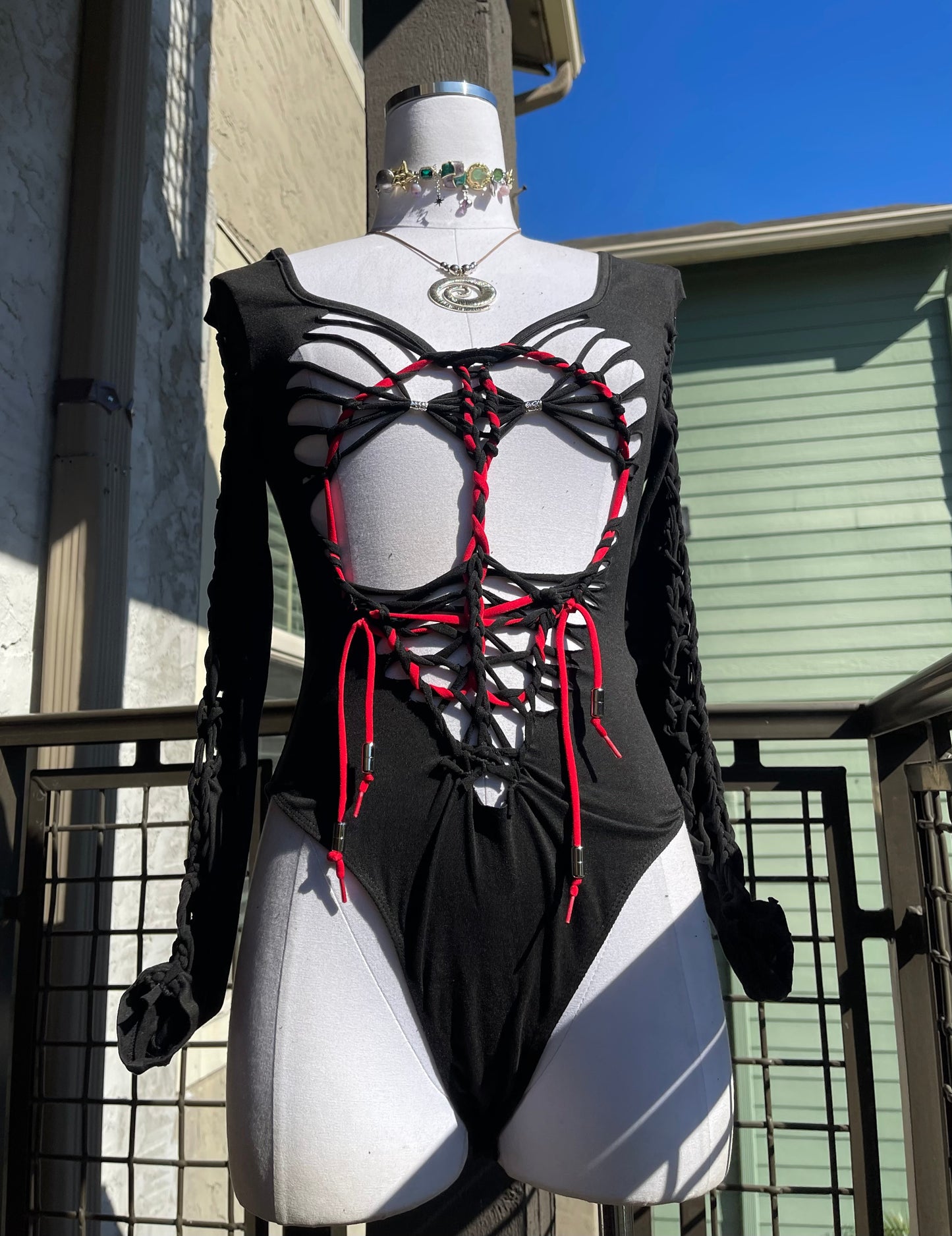 Red Lace Bodysuit (Ships Same Day)