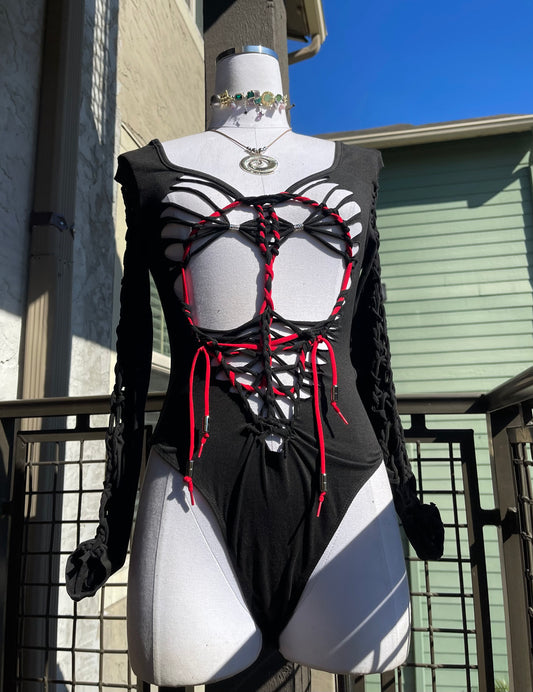 Red Lace Bodysuit (Ships Same Day)