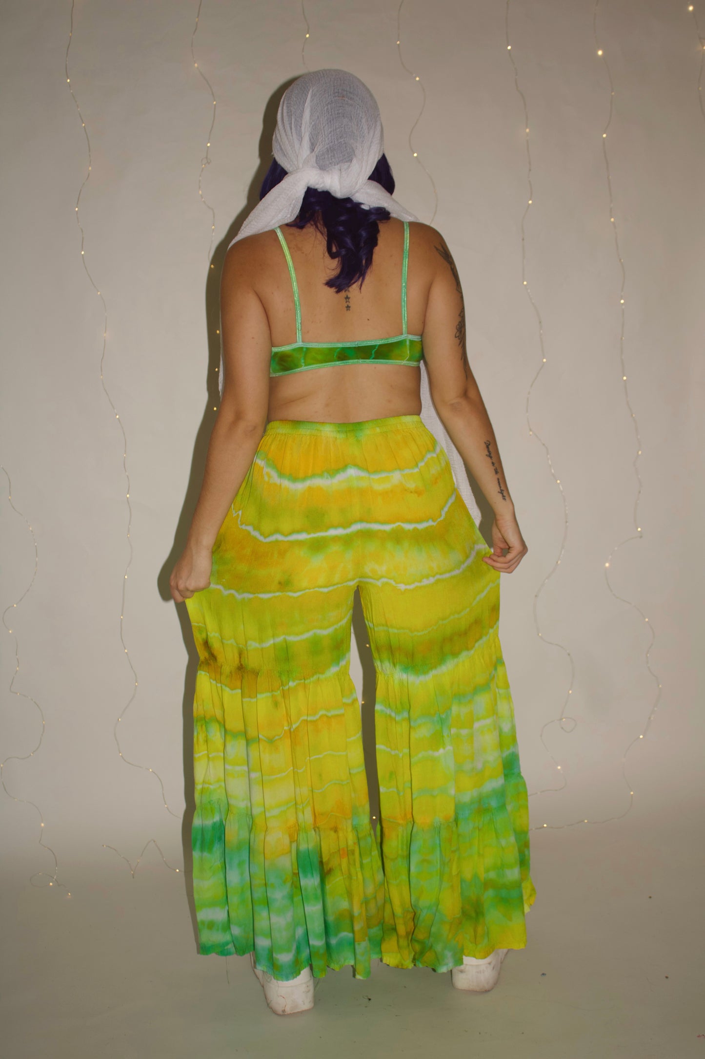 Lime Tide Palazzo Pants