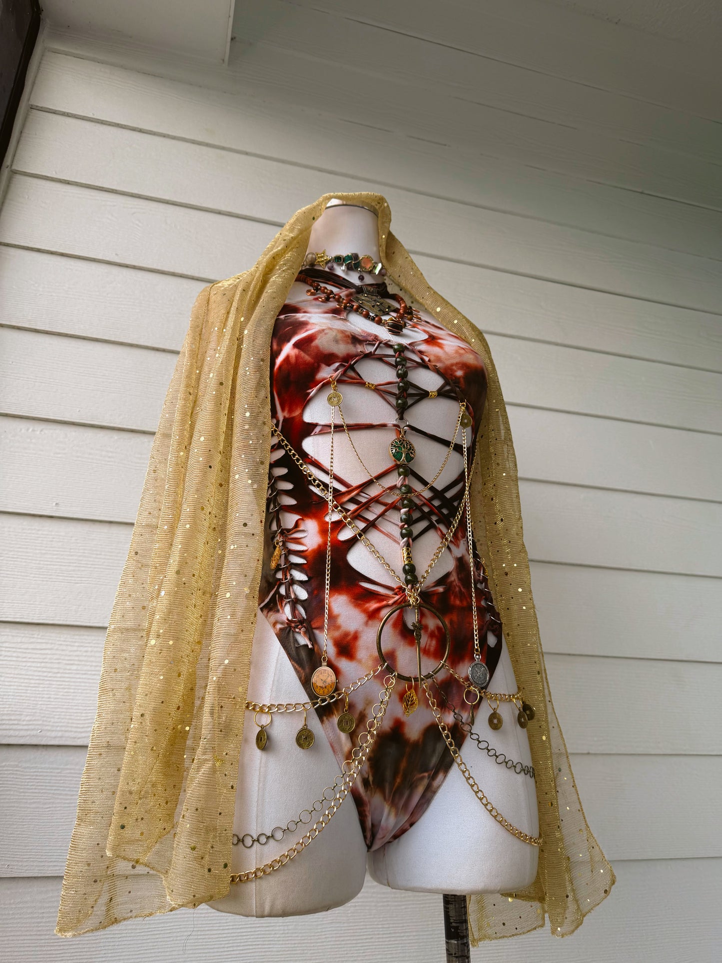 Mystic Temple Bodysuit (Ready To Ship) read description