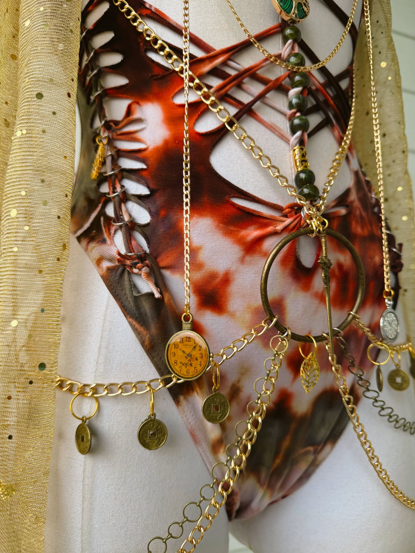 Mystic Temple Bodysuit (Ready To Ship) read description