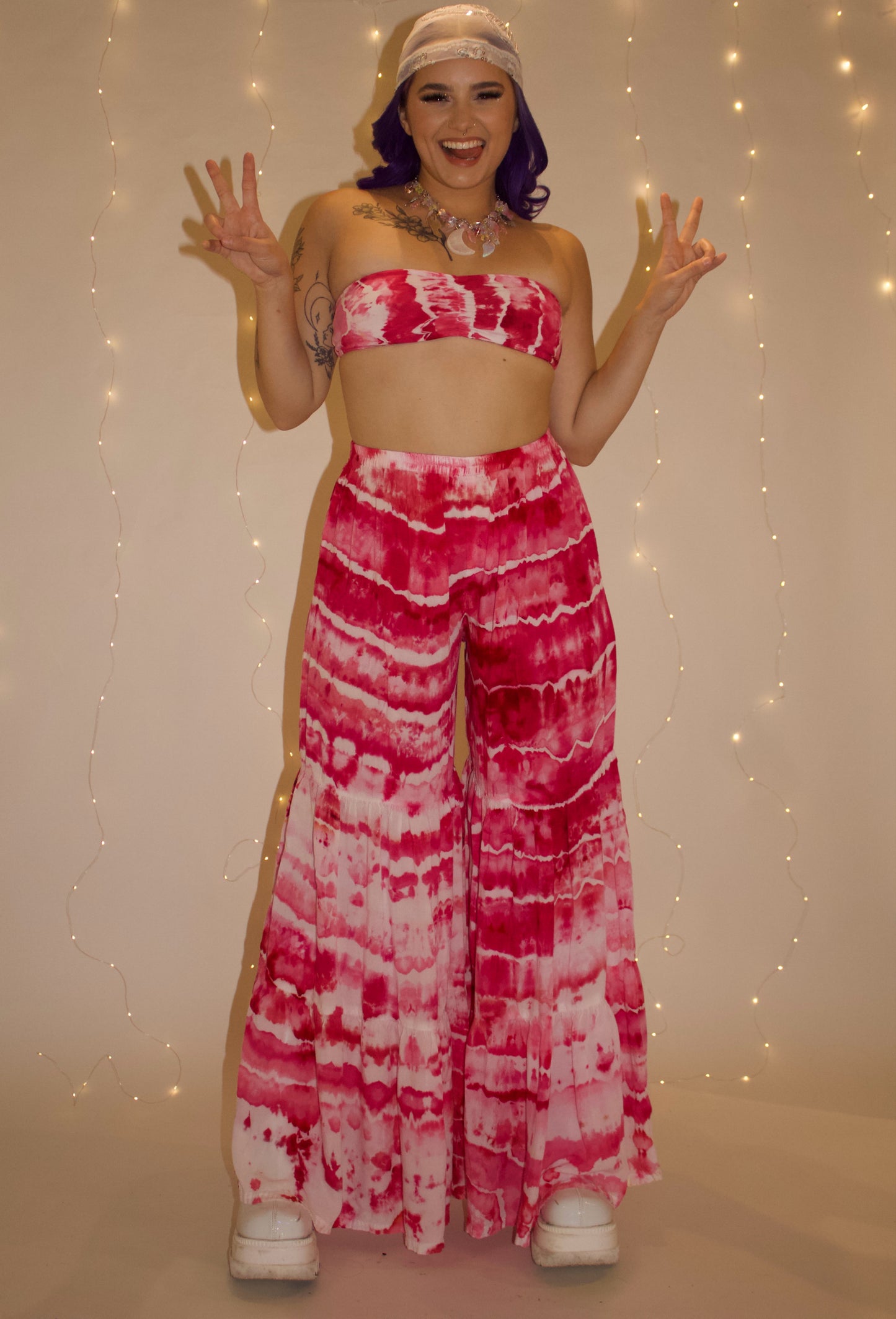 Coral Nymph Palazzo Pants