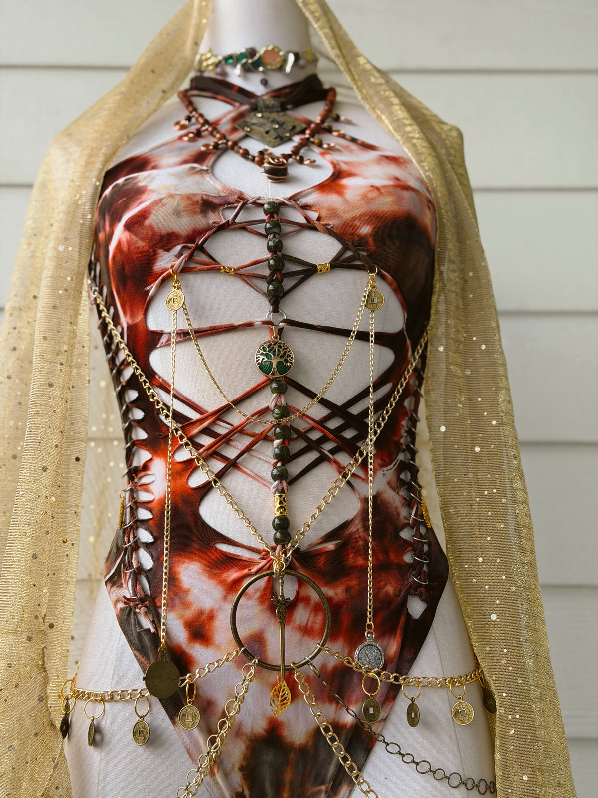 Mystic Temple Bodysuit (Ready To Ship) read description
