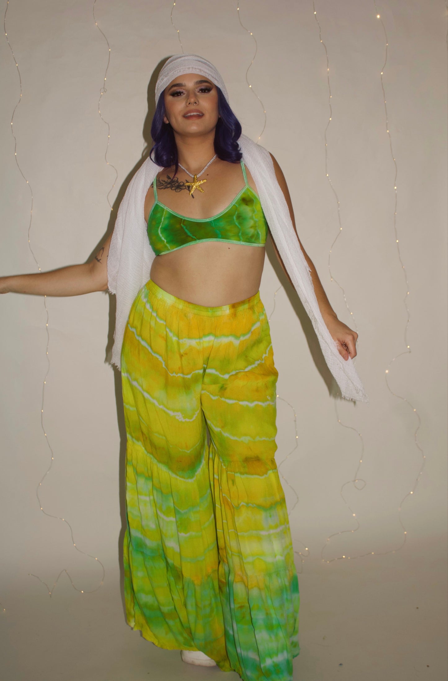 Lime Tide Palazzo Pants