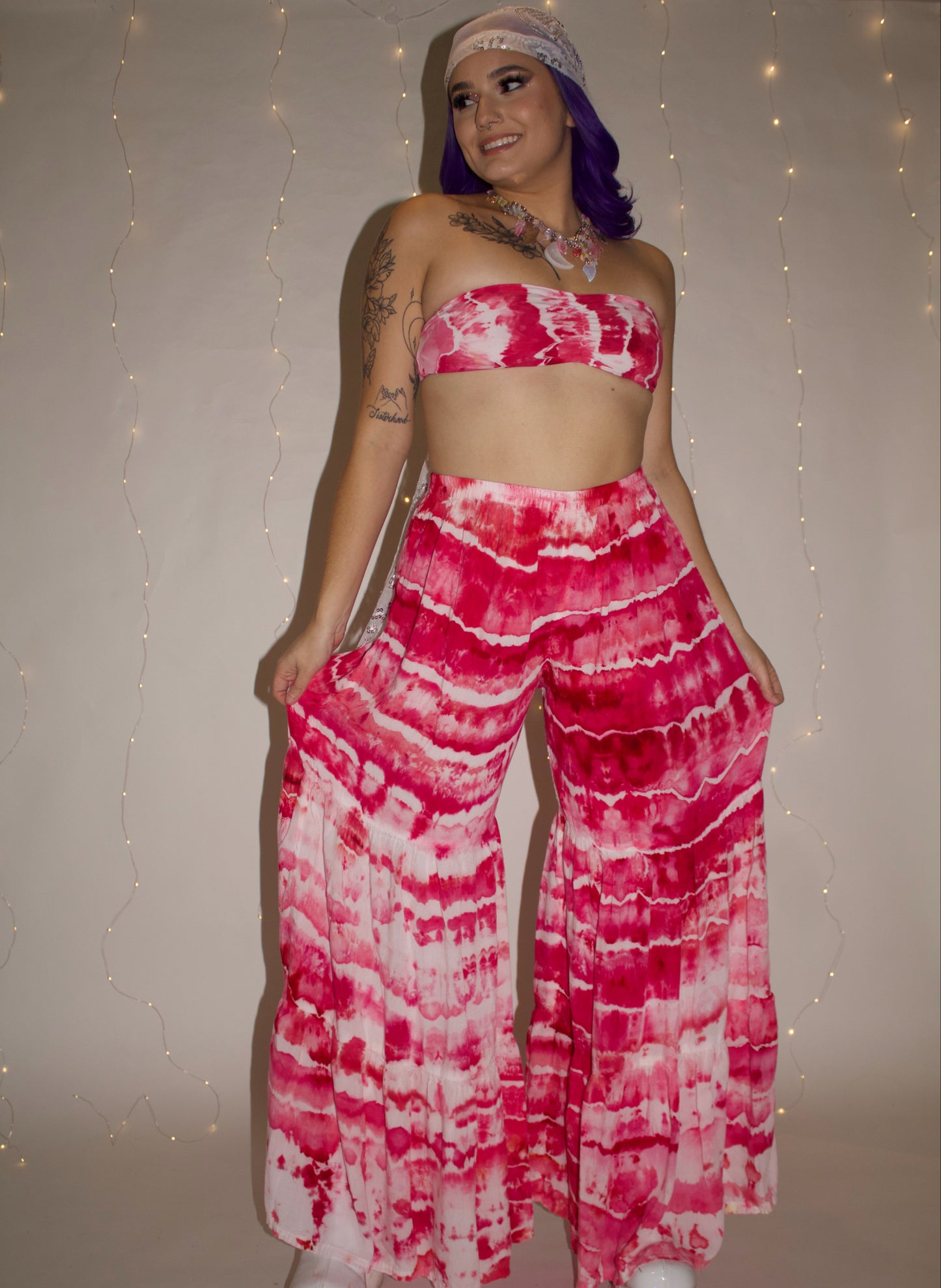 Coral Nymph Palazzo Pants