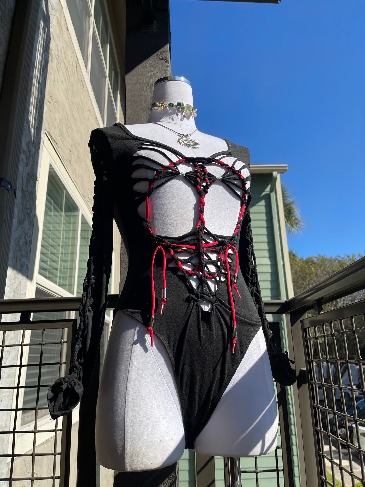 Red Lace Bodysuit (Ships Same Day)