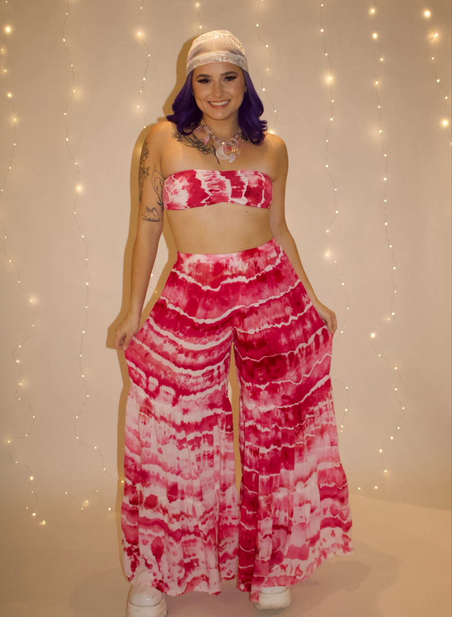 Coral Nymph Palazzo Pants